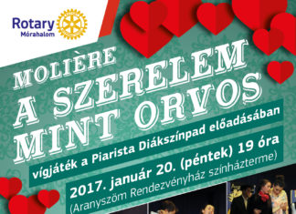 A szerelem mint orvos – vígjáték a Piarista Diákszínpad előadásában január 20-án Mórahalmon