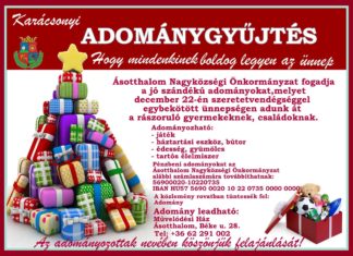 Várják a karácsonyi adományokat Ásotthalmon