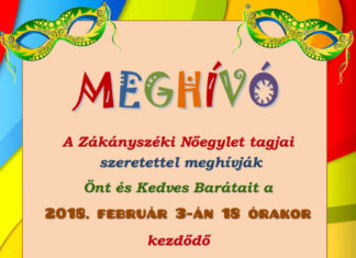 Farsangi Est a Zákányszéki Nőegylet szervezésében