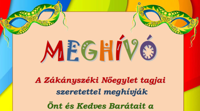 Farsangi Est a Zákányszéki Nőegylet szervezésében