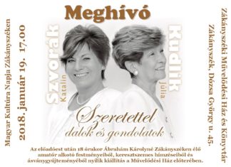 Kudlik Júlia és Szvorák Katalin előadóestje Zákányszéken