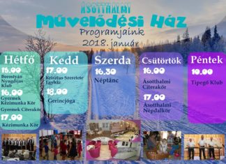 Az új évben is színes programok az Ásotthalmi Művelődési Házban