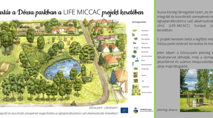 Idén megkezdődik a víztározó kivitelezése a ruzsai Dózsa parkban