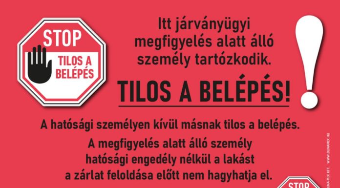 Új koronavírus tájékoztatás otthonában való elkülönítésről