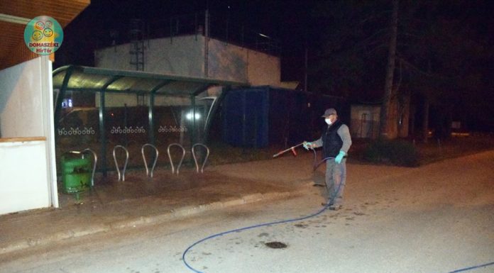 Fertőtlenítik Domaszéken a közterületeket