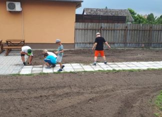 Alakul az iskolakert a mórahalmi Szent László Katolikus Általános Iskolában (Galéria)