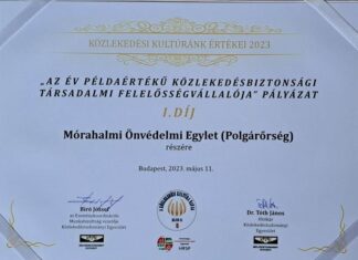 A mórahalmi polgárőrség lett az év példaértékű közlekedésbiztonsági társadalmi felelősségvállalója