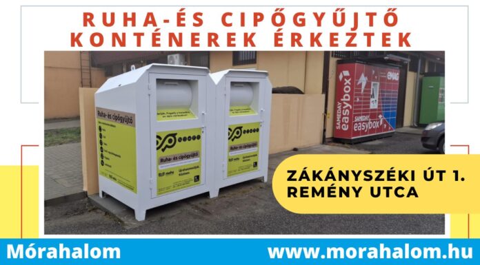 Ruha-és cipőgyűjtő konténerek érkeztek Mórahalomra